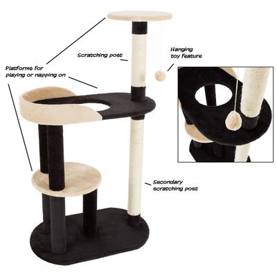 Show full view: Pet Adobe 4-Tier Sisal 42-in Cat Tree, Black slide 4 of 9