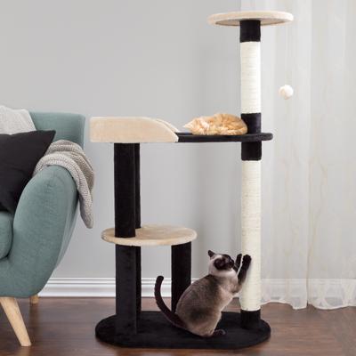 Show full view: Pet Adobe 4-Tier Sisal 42-in Cat Tree, Black slide 5 of 9