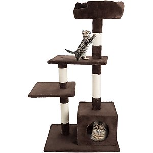 Pet Adobe 4-Tier Sisal 42-in Cat Tree, Brown