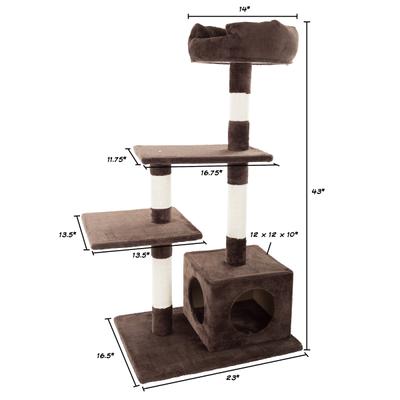 Show full view: Pet Adobe 4-Tier Sisal 42-in Cat Tree, Brown slide 2 of 8