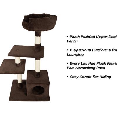 Show full view: Pet Adobe 4-Tier Sisal 42-in Cat Tree, Brown slide 3 of 8