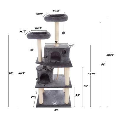 Show full view: Pet Adobe 5-Tier 58.5-in Cat Tree & Condo slide 2 of 8