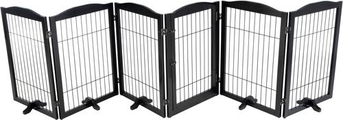 Show full view: Pet Adobe 6-Panel Foldable Dog & Cat Gate, Black slide 7 of 8