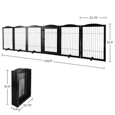 Show full view: Pet Adobe 6-Panel Foldable Dog & Cat Gate, Black slide 6 of 8