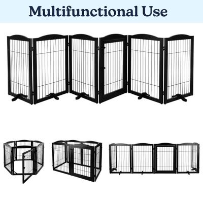 Show full view: Pet Adobe 6-Panel Foldable Dog & Cat Gate, Black slide 5 of 8