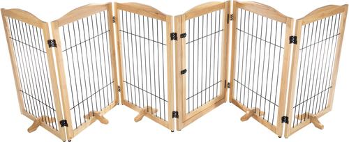 Show full view: Pet Adobe 6-Panel Foldable Dog & Cat Gate, Natural slide 7 of 8