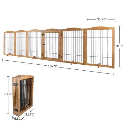 Show full view: Pet Adobe 6-Panel Foldable Dog & Cat Gate, Natural slide 6 of 8