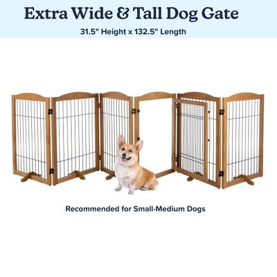 Show full view: Pet Adobe 6-Panel Foldable Dog & Cat Gate, Natural slide 4 of 8