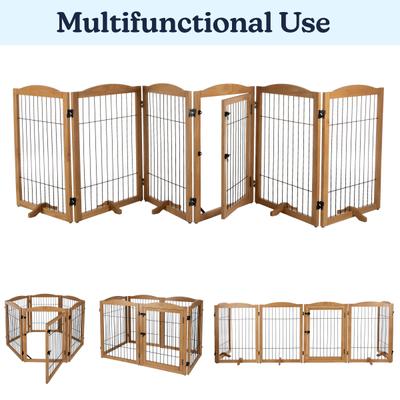 Show full view: Pet Adobe 6-Panel Foldable Dog & Cat Gate, Natural slide 5 of 8