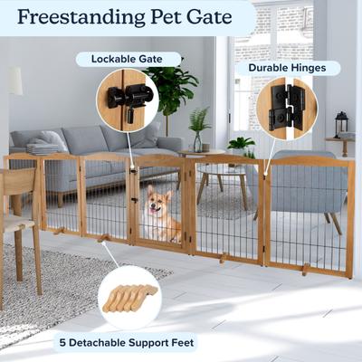 Show full view: Pet Adobe 6-Panel Foldable Dog & Cat Gate, Natural slide 2 of 8