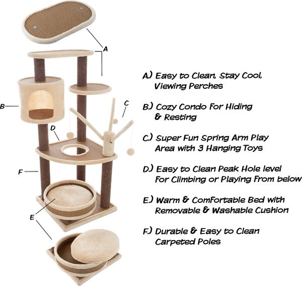 Pet Adobe 6-Tier 43.5-in Cat Tree & Condo