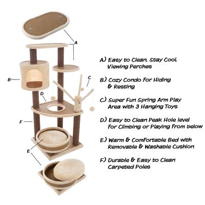 Show full view: Pet Adobe 6-Tier 43.5-in Cat Tree & Condo slide 3 of 7