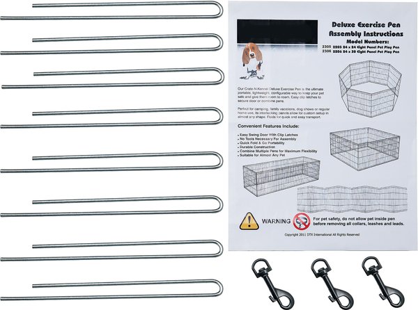 Pet Adobe 8-Panel Folding Metal Dog & Cat Playpen & Door