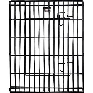 Pet Adobe 8-Panel Folding Metal Dog & Cat Playpen & Door, Black, Large