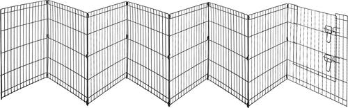 Show full view: Pet Adobe 8-Panel Folding Metal Dog & Cat Playpen & Door, Black Satin, Small slide 2 of 8