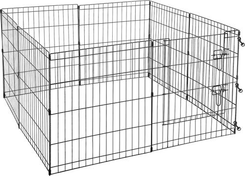 Show full view: Pet Adobe 8-Panel Folding Metal Dog & Cat Playpen & Door, Black Satin, Small slide 6 of 8