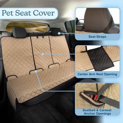 Show full view: Pet Adobe Back Seat Dog & Cat Car Seat Cover, Beige slide 2 of 7