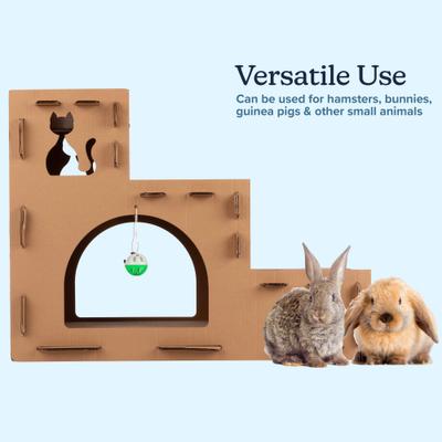 Show full view: Pet Adobe Cardboard Indoor Cat House with Scratching Pads, Brown, 23.75 x 11.5 x 18-in slide 7 of 9