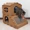 Show in main carousel: Pet Adobe Cardboard Indoor Cat House with Scratching Pads, Brown, 26 x 20 x 26-in slide 3 of 7