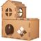Show in main carousel: Pet Adobe Cardboard Indoor Cat House with Scratching Pads, Brown, 27 x 16 x 31-in slide 1 of 8