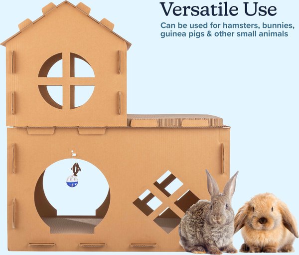 Show full view: Pet Adobe Cardboard Indoor Cat House with Scratching Pads, Brown, 27 x 16 x 31-in slide 6 of 8