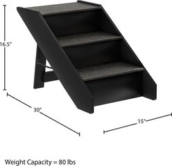 Pet Adobe Carpeted Folding Dog & Cat Steps, Dark Gray, 3 Step slide 2 of 8