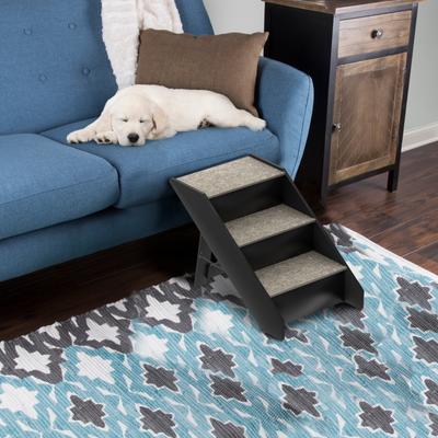 Show full view: Pet Adobe Carpeted Folding Dog & Cat Steps, Dark Gray, 3 Step slide 4 of 8
