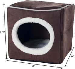 Pet Adobe Cozy Cave Covered Dog Bed, Dark Brown slide 2 of 7