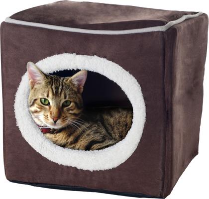 Show full view: Pet Adobe Cozy Cave Covered Dog Bed, Dark Brown slide 5 of 9