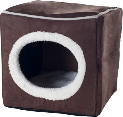 Show full view: Pet Adobe Cozy Cave Covered Dog Bed, Dark Brown slide 8 of 9
