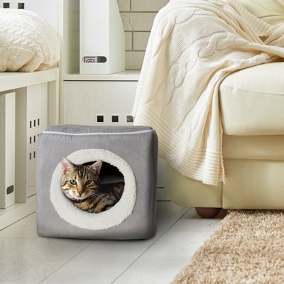 Pet Adobe Pet Adobe Cozy Cave Covered Dog Bed, Gray
