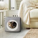 Pet Adobe Cozy Cave Covered Dog Bed, Gray