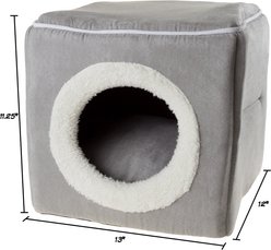 Pet Adobe Cozy Cave Covered Dog Bed, Gray slide 2 of 7