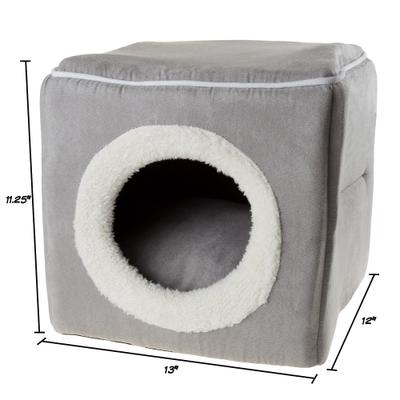 Show full view: Pet Adobe Cozy Cave Covered Dog Bed, Gray slide 2 of 8