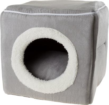 Show full view: Pet Adobe Cozy Cave Covered Dog Bed, Gray slide 7 of 8