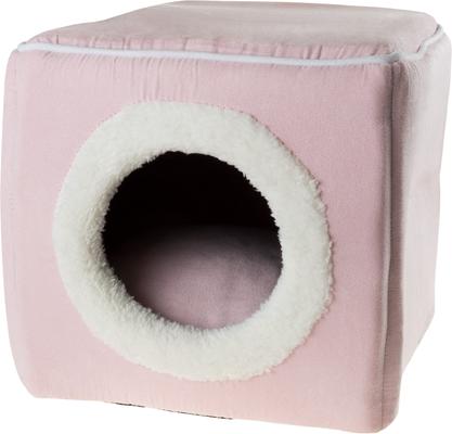 Show full view: Pet Adobe Cozy Cave Covered Dog Bed, Pink slide 7 of 8