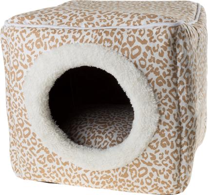 Show full view: Pet Adobe Cozy Cave Covered Dog Bed, Tan Animal Print slide 7 of 8
