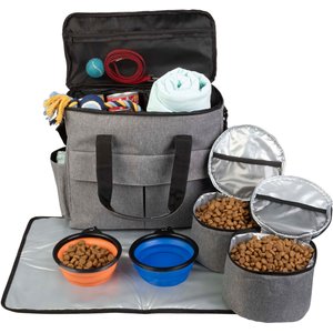 Pet Adobe Dog & Cat Travel Bag & Bowl