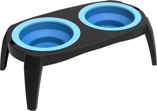 Show full view: Pet Adobe Elevated Dog & Cat Bowls, 2 count, Blue slide 6 of 7