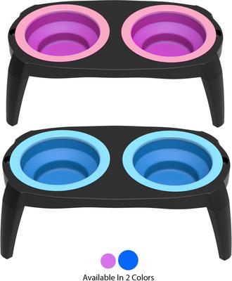 Show full view: Pet Adobe Elevated Dog & Cat Bowls, 2 count, Blue slide 5 of 7