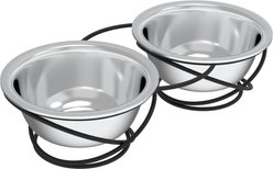 Pet Adobe Elevated Pet Bowls with Stand Dog & Cat Bowls, Steel, Large