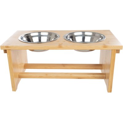 Pet Adobe Pet Adobe Elevated with Bamboo Stand Dog & Cat Bowls, Natural