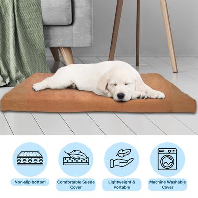Show full view: Pet Adobe Foam Covered Dog Bed, Brown, Medium slide 2 of 8