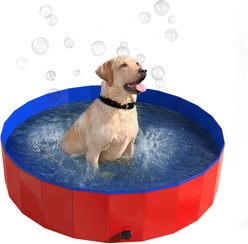 Pet Adobe Foldable Dog Pool, Red, Large
