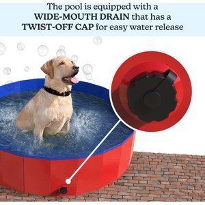 Pet Adobe Foldable Dog Pool, Red, Large