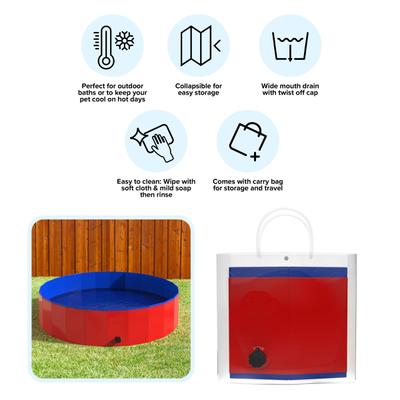 Show full view: Pet Adobe Foldable Dog Pool, Red, Large slide 4 of 9
