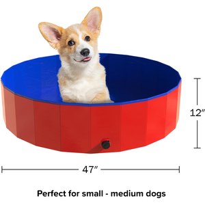 Pet Adobe Foldable Dog Pool, Red, Large