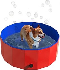 Pet Adobe Foldable Dog Pool, Red, Medium