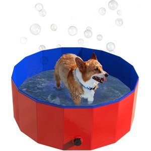 Pet Adobe Foldable Dog Pool, Red, Medium