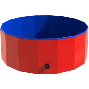 Pet Adobe Foldable Dog Pool, Red, Medium